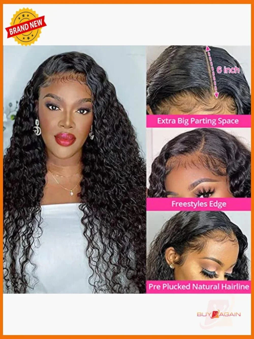 180% Density Water Wave Lace Front Wig Human Hair